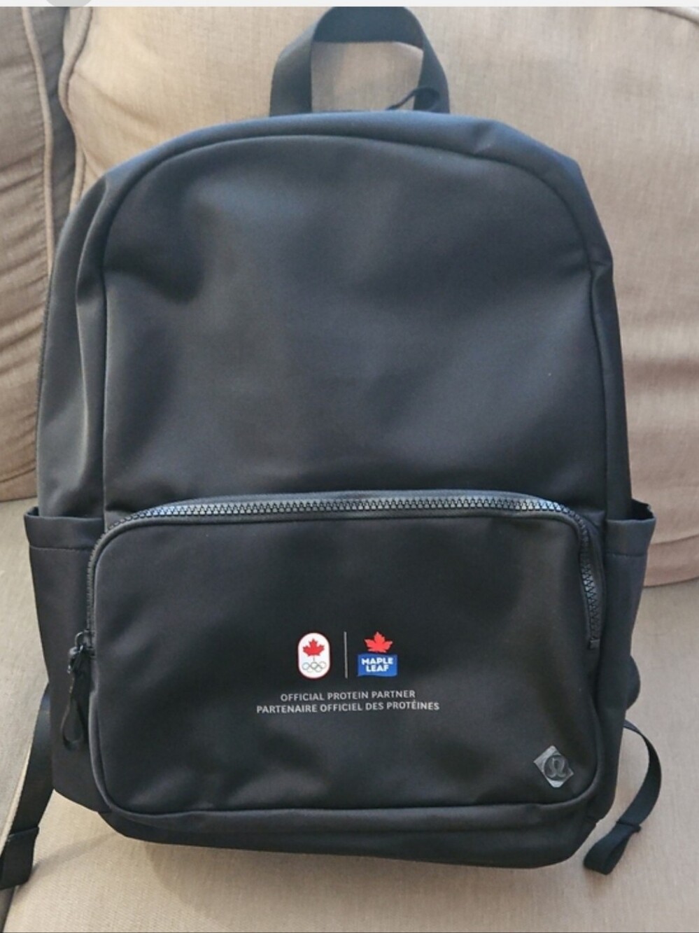 Lululemon Black Backpack Canada Olympics Maple Leaf Official Partner Logo